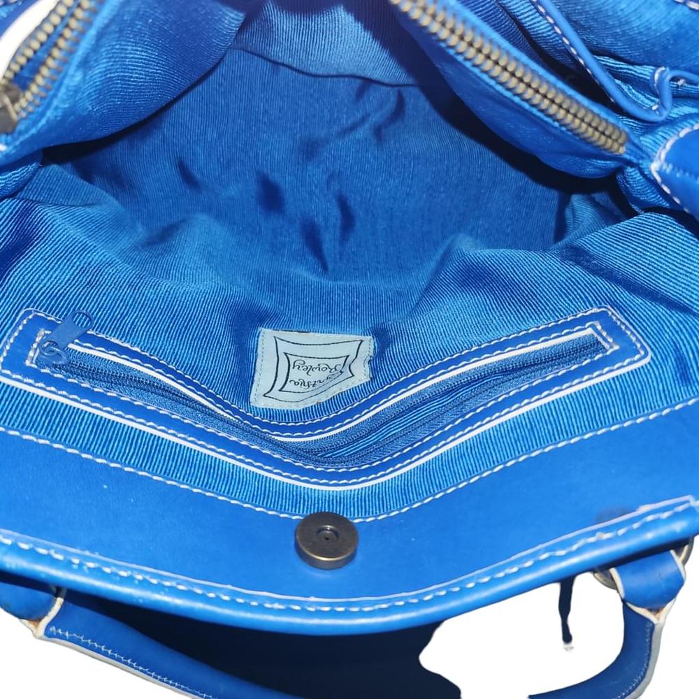 Blue Spring & Summer Woven & Leather Cynthia Rowley Large Blue Women's Purse - Picture 6 of 8
